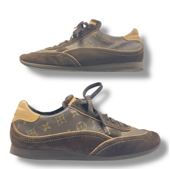 Louis Vuitton Sneakers Monogram Leather Shoes Brown — view 3