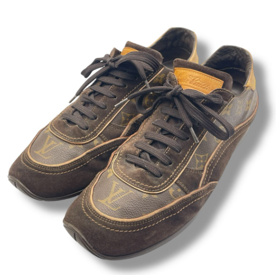 Louis Vuitton Sneakers Monogram Leather Shoes Brown