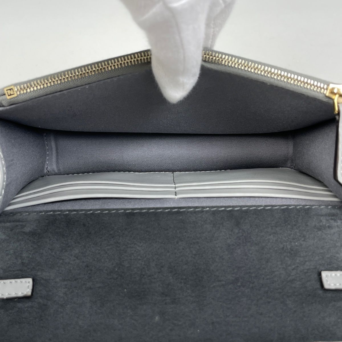 Fendi Studs Chain Wallet Rainbow Multi Shoulder Bag Leather Gray Multicolor — view 7