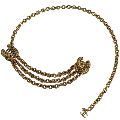 Chanel CC Logo Chain Belt Triple Strand Gold Plated