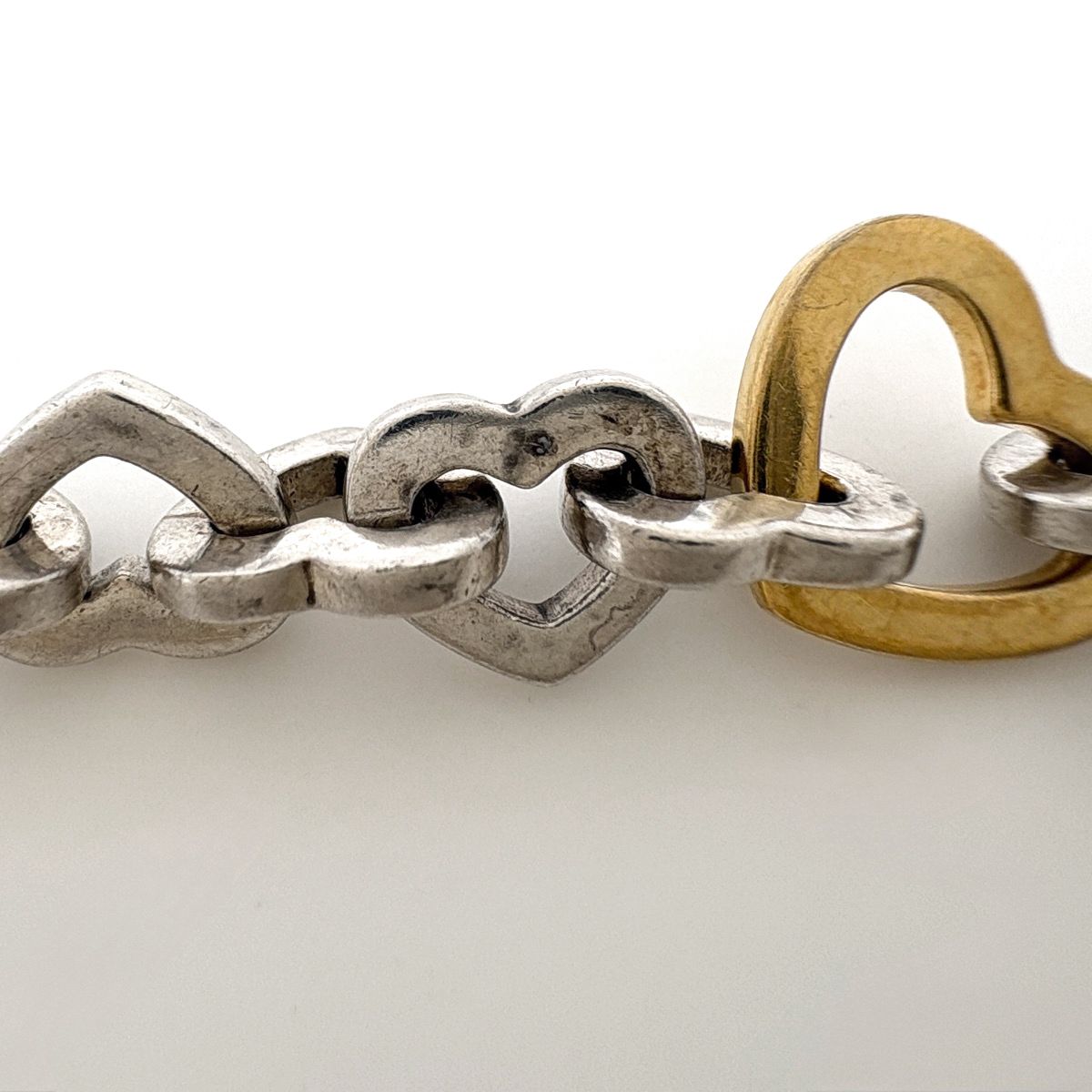 Tiffany & Co Heart Link Bracelet 925 Sterling Silver 750 Gold — view 3