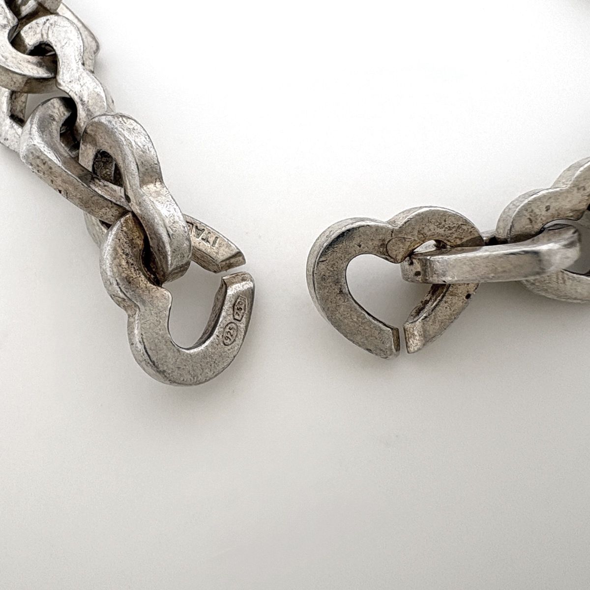 Tiffany & Co Heart Link Bracelet 925 Sterling Silver 750 Gold — view 2