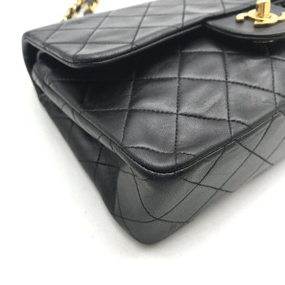 Chanel CC Logo Quilted Double Flap Turnlock Shoulder Bag Black — view 5