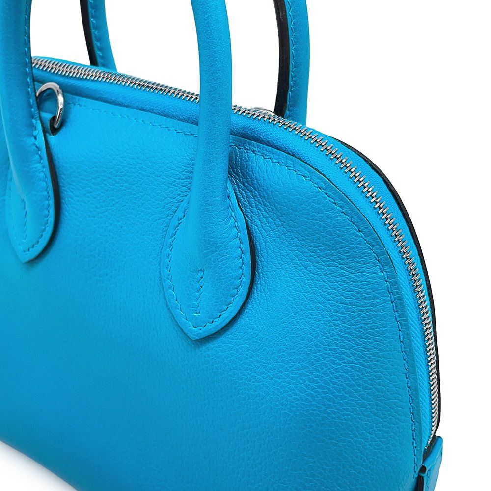 Hermes Bolide 1923 Mini Blue Zanzibar Silver Color 2-Way Handbag — view 6