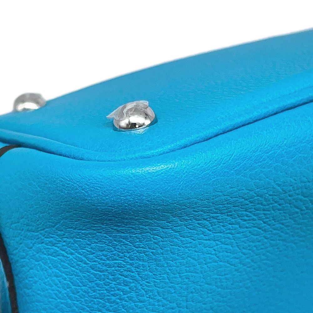 Hermes Bolide 1923 Mini Blue Zanzibar Silver Color 2-Way Handbag — view 8