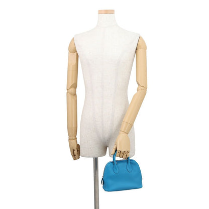 Hermes Bolide 1923 Mini Blue Zanzibar Silver Color 2-Way Handbag — view 4