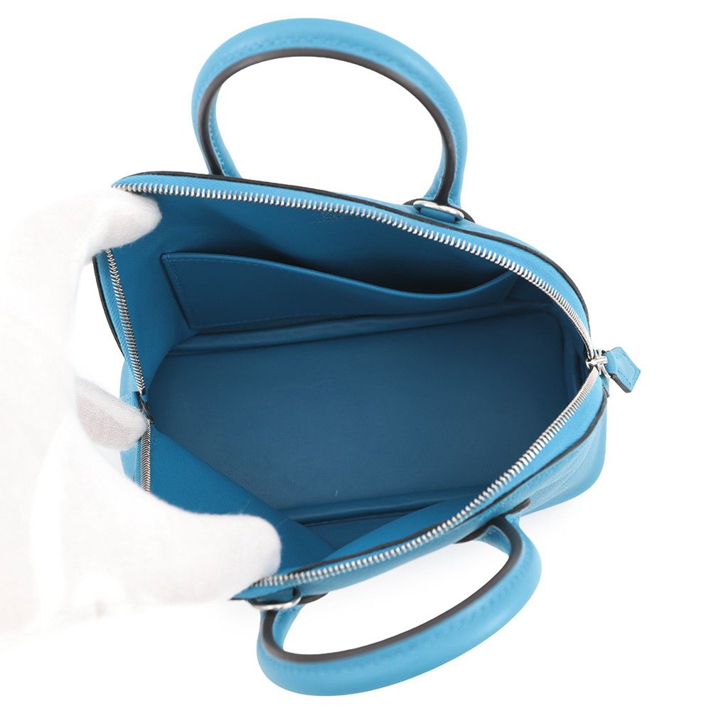 Hermes Bolide 1923 Mini Blue Zanzibar Silver Color 2-Way Handbag — view 5