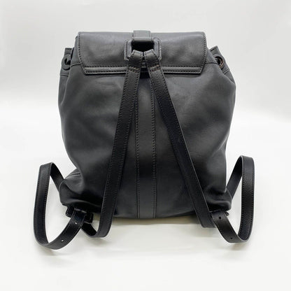 Chanel CC Logo Turnlock Backpack Leather Black Vintage — view 3