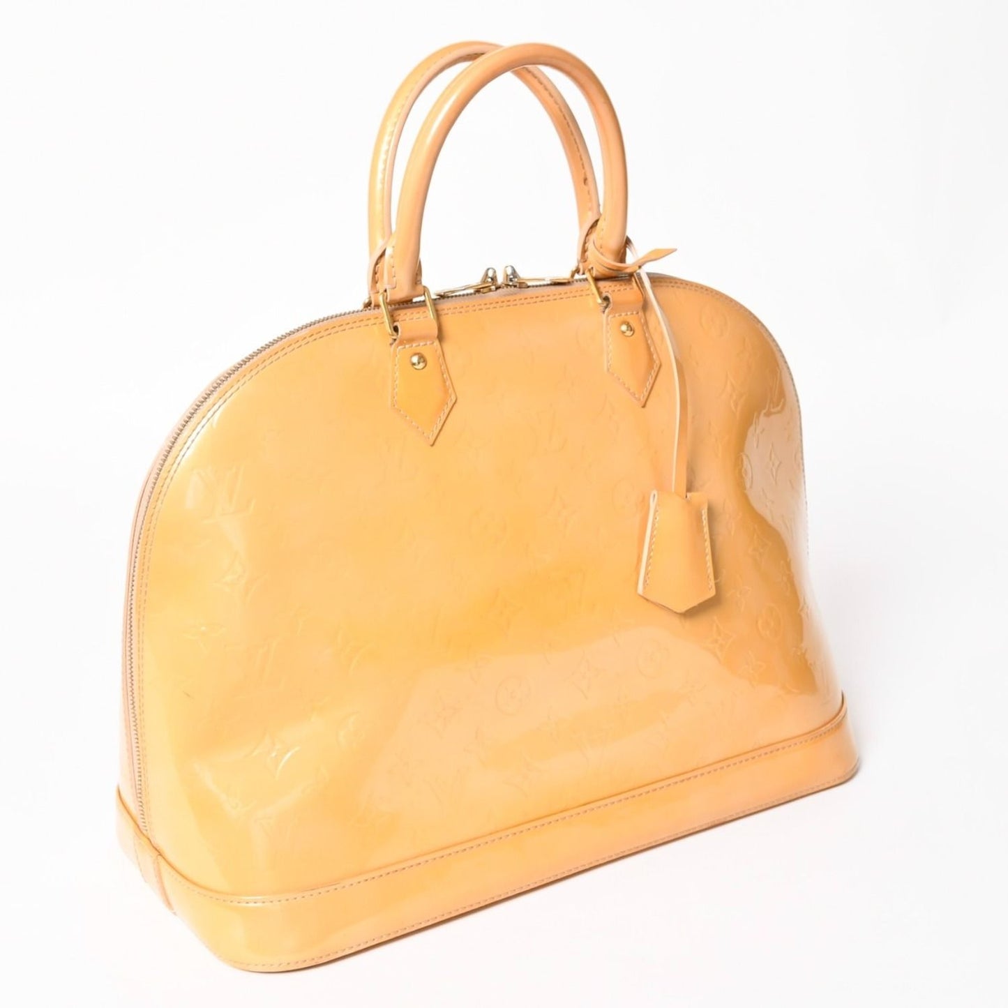 Louis Vuitton Monogram Vernis Alma GM Tote Purse Handbag Beige — view 3