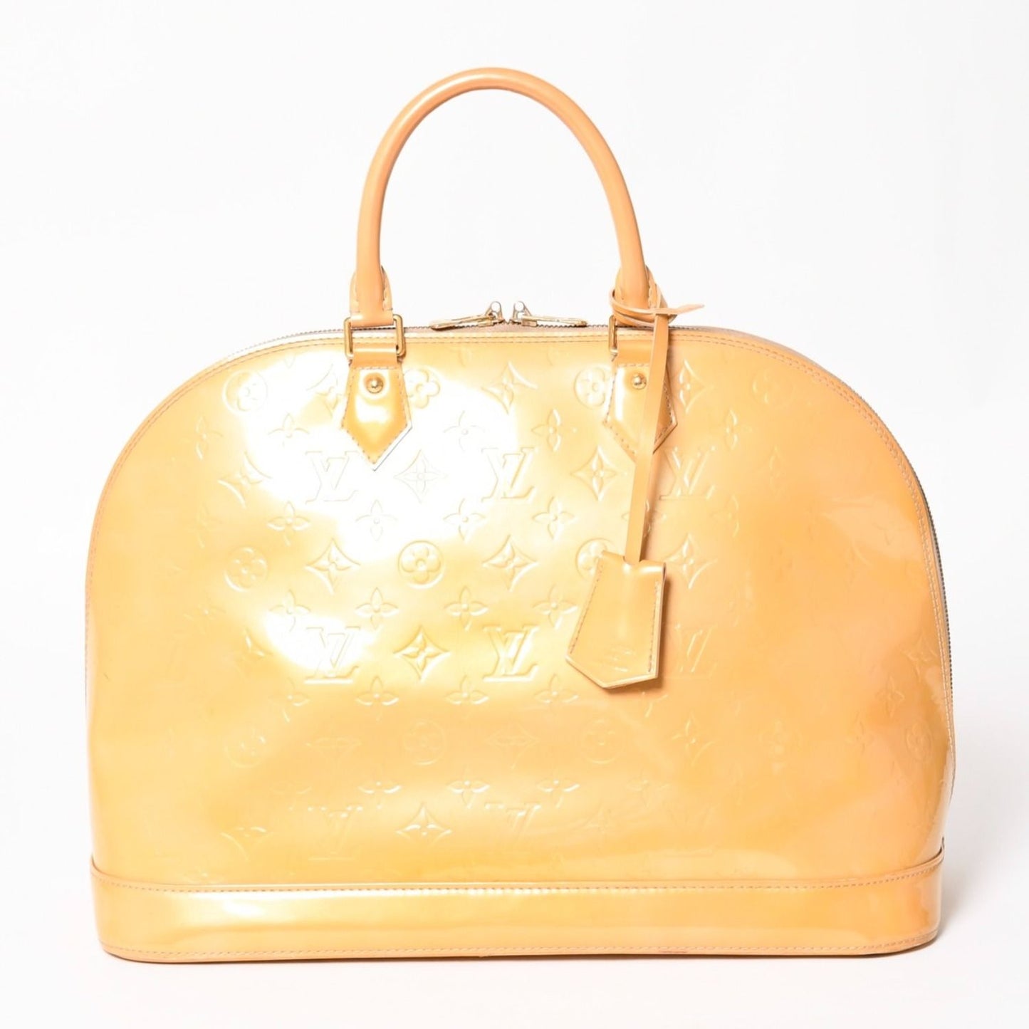 Louis Vuitton Monogram Vernis Alma GM Tote Purse Handbag Beige
