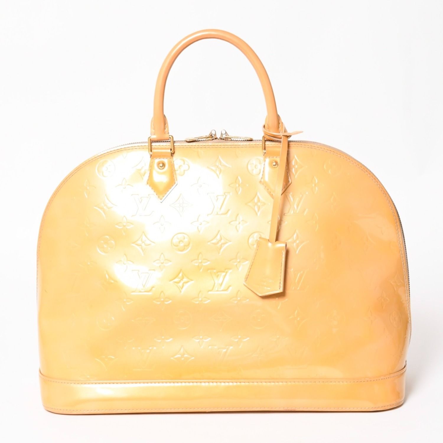 Louis Vuitton Monogram Vernis Alma GM Tote Purse Handbag Beige