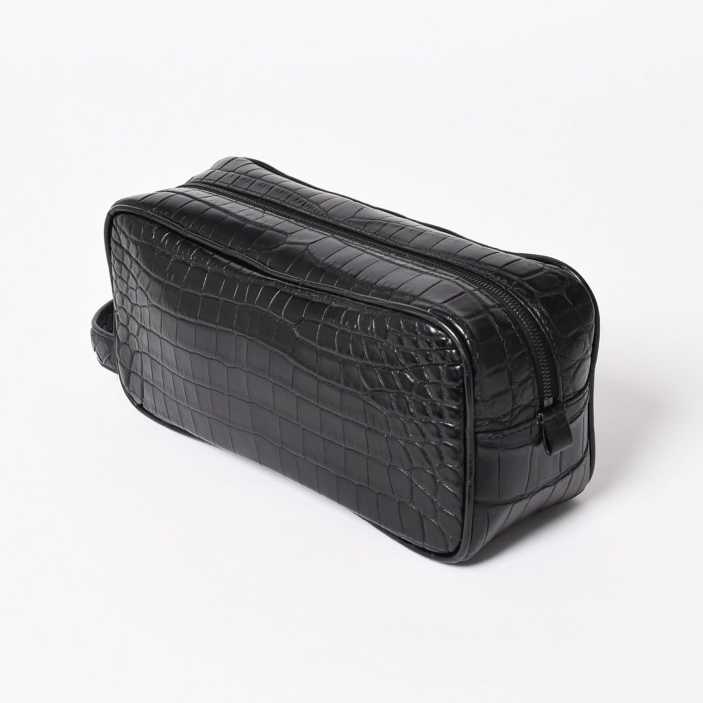 Bottega Veneta Croco Embossed Travel Pouch Black Matte — view 4
