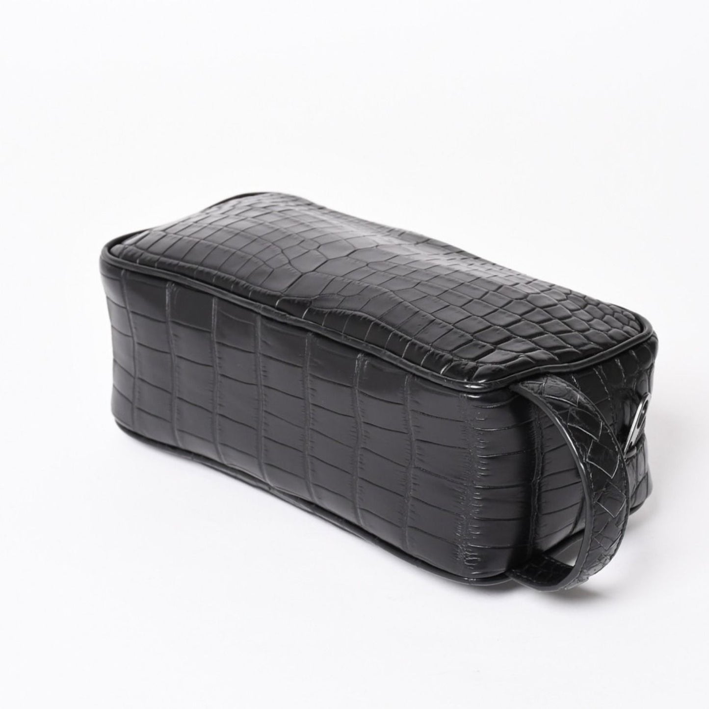 Bottega Veneta Croco Embossed Travel Pouch Black Matte — view 5