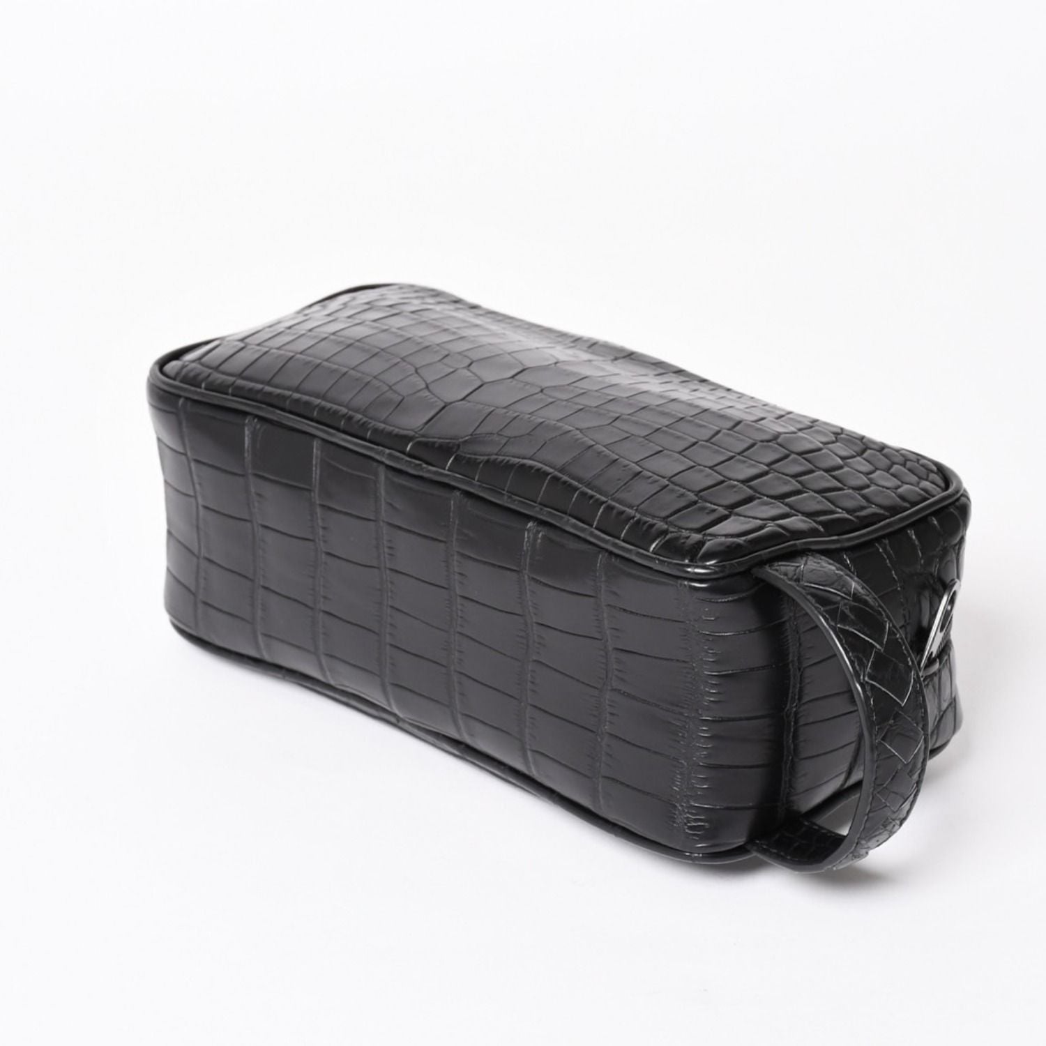 Bottega Veneta Croco Embossed Travel Pouch Black Matte — view 5