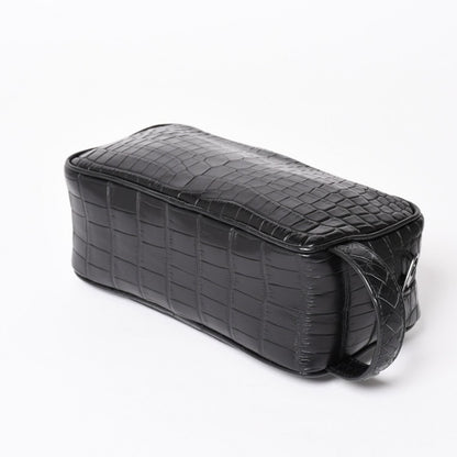 Bottega Veneta Croco Embossed Travel Pouch Black Matte — view 5