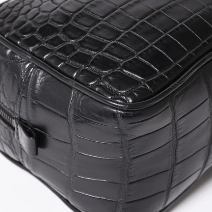 Bottega Veneta Croco Embossed Travel Pouch Black Matte — view 7