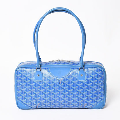 Goyard Saint Martin Shoulder Bag Leather Blue Silver — view 2