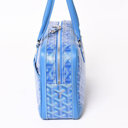 Goyard Saint Martin Shoulder Bag Leather Blue Silver — view 4
