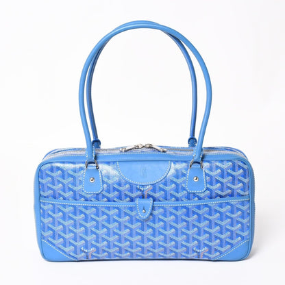 Goyard Saint Martin Shoulder Bag Leather Blue Silver