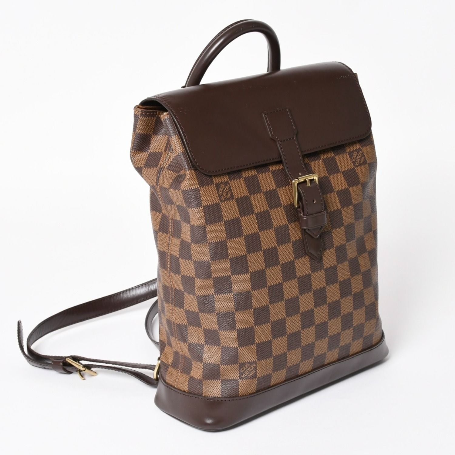 Louis Vuitton Damier Soho Backpack Brown Leather — view 3