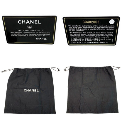 Chanel CC Logo Chain Shoulder Shiny Aged Calfskin Black With Card Tote Bag — view 8