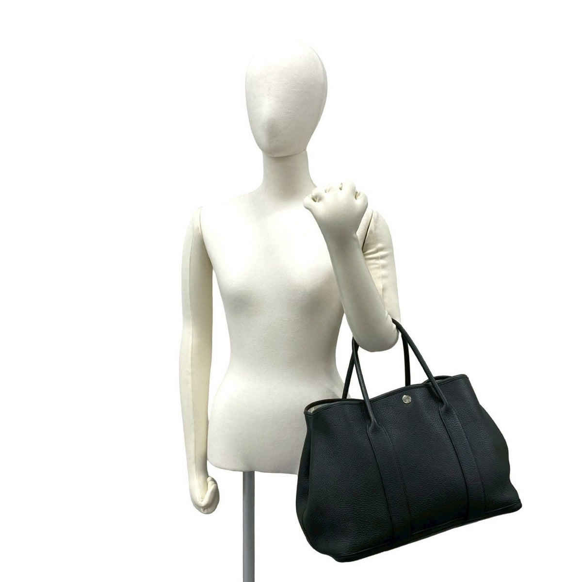 Hermes Garden Party PM Negonda Leather Tote Bag Business Black — view 2