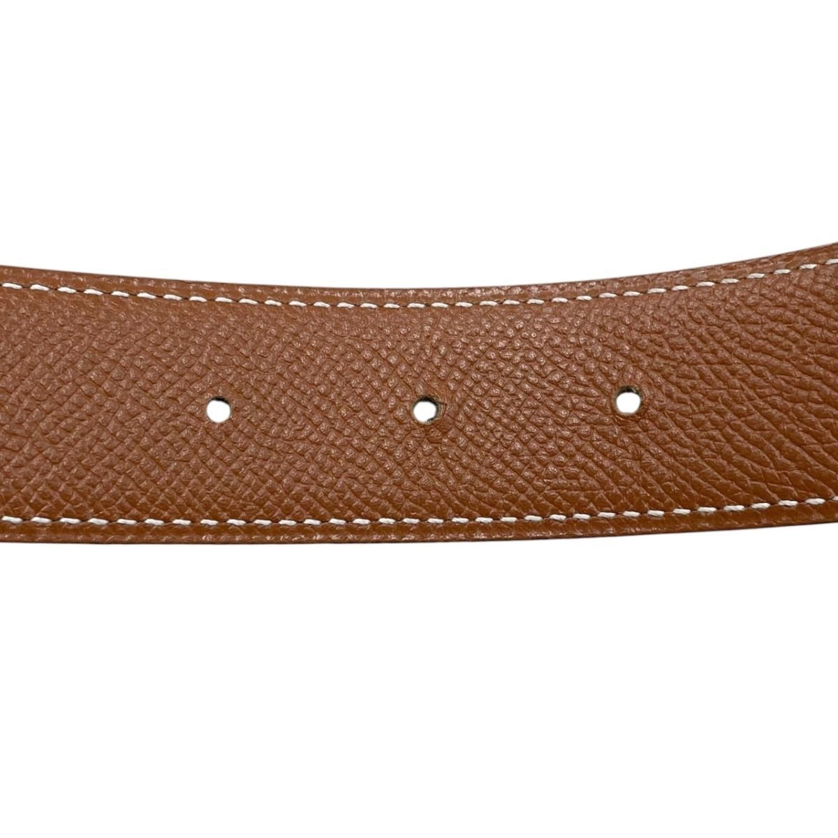 Hermes Belt Constance Leather Logo Black Gold Brown — view 6