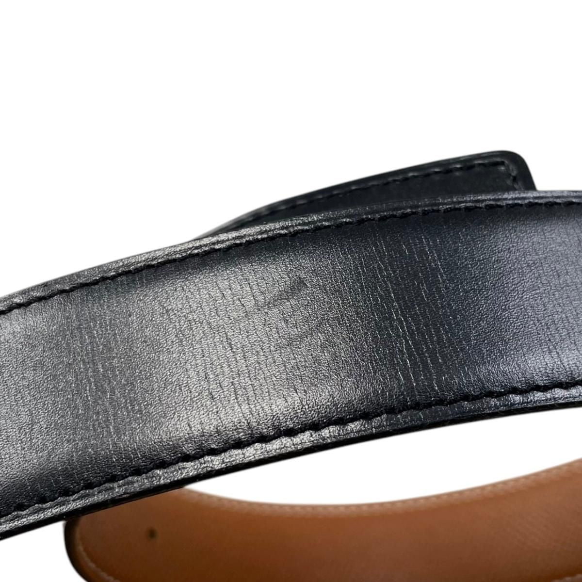 Hermes Belt Constance Leather Logo Black Gold Brown — view 7