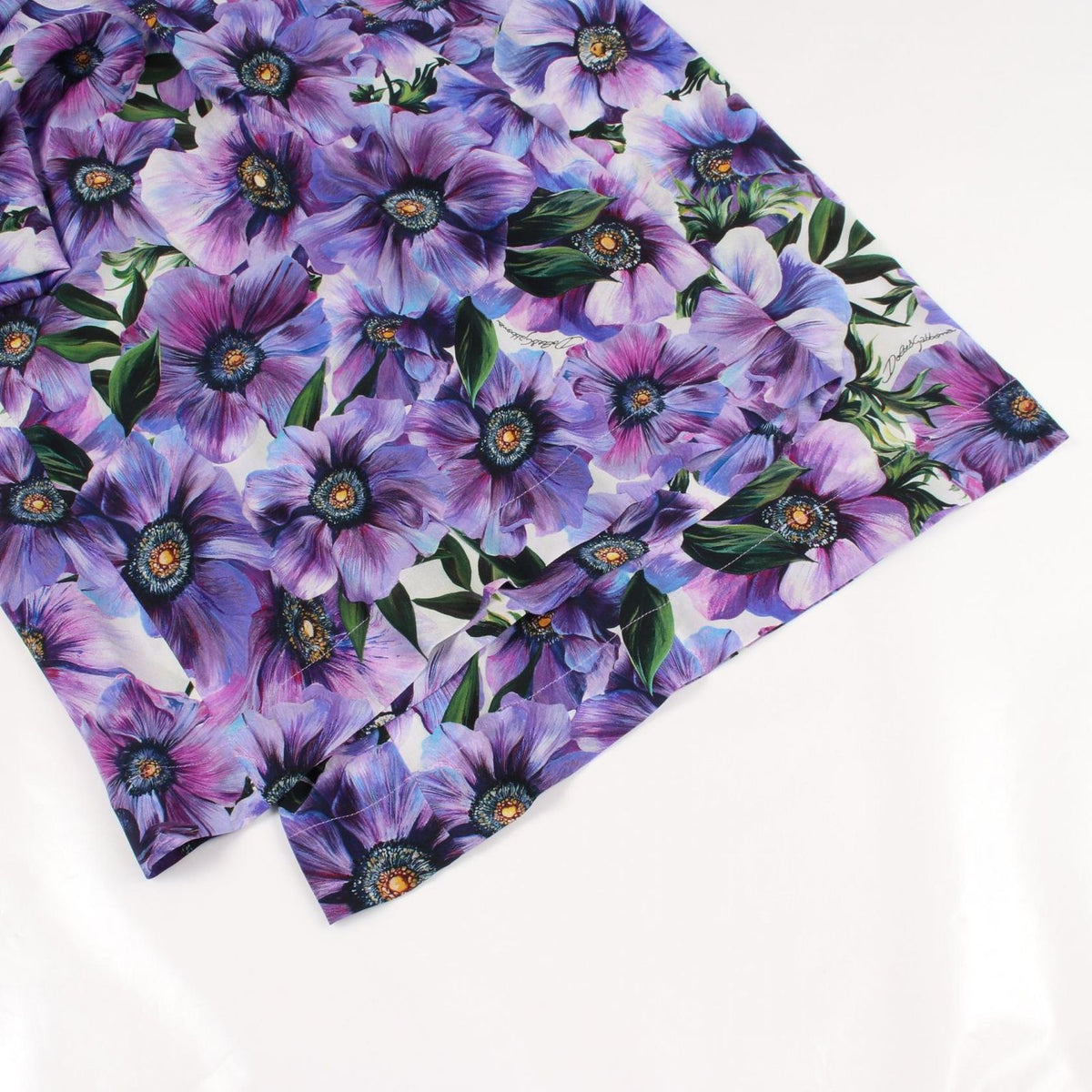 Dolce & Gabbana Pants Floral Purple Silk — view 5