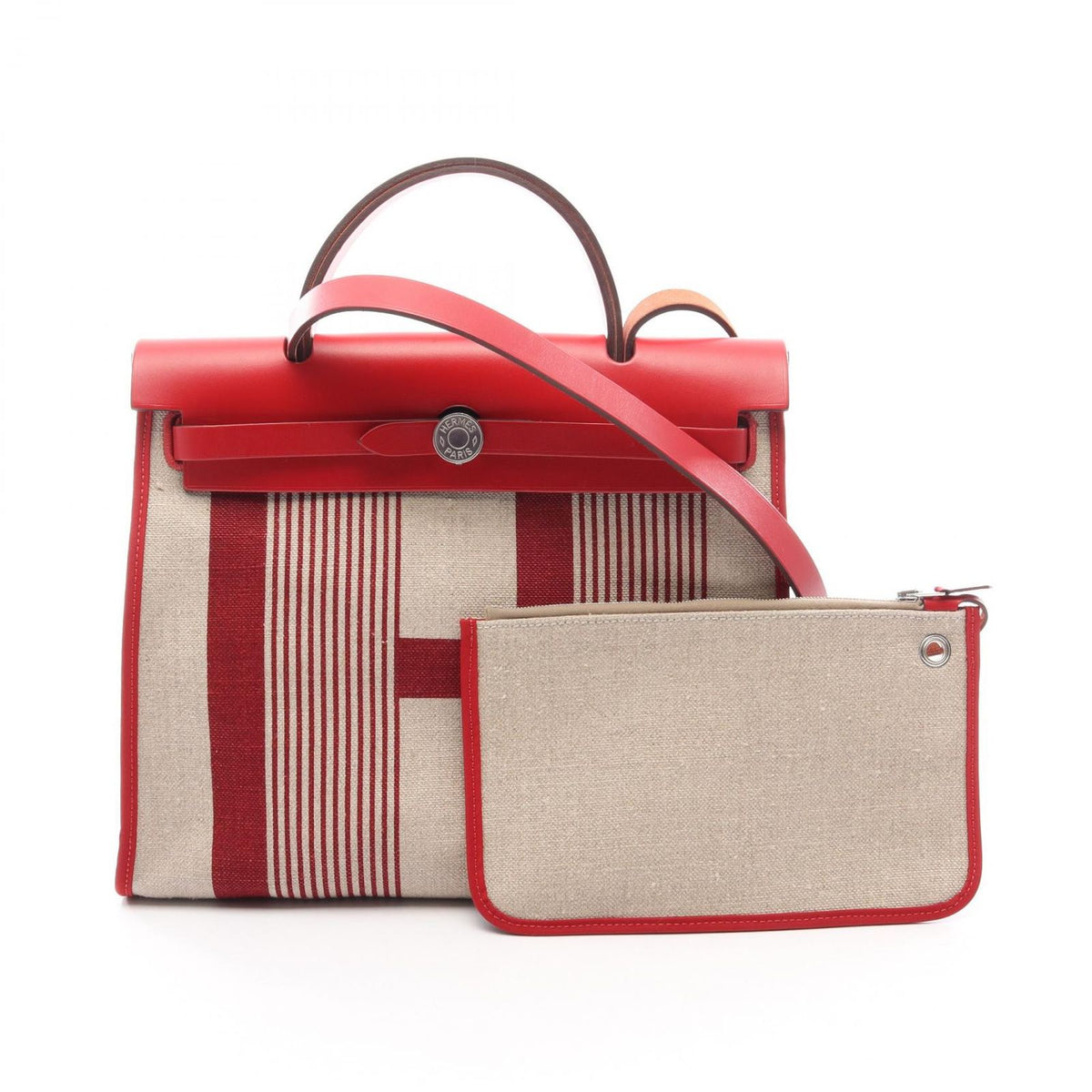 Hermes Handbag Herbag Zip PM Vibrasion 2-Way Bordeaux Fishel Canvas Leather