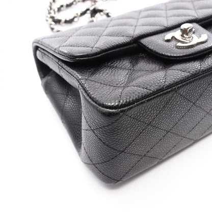 Chanel Shoulder Bag Mini Quilted Black Caviar Leather Chain — view 6