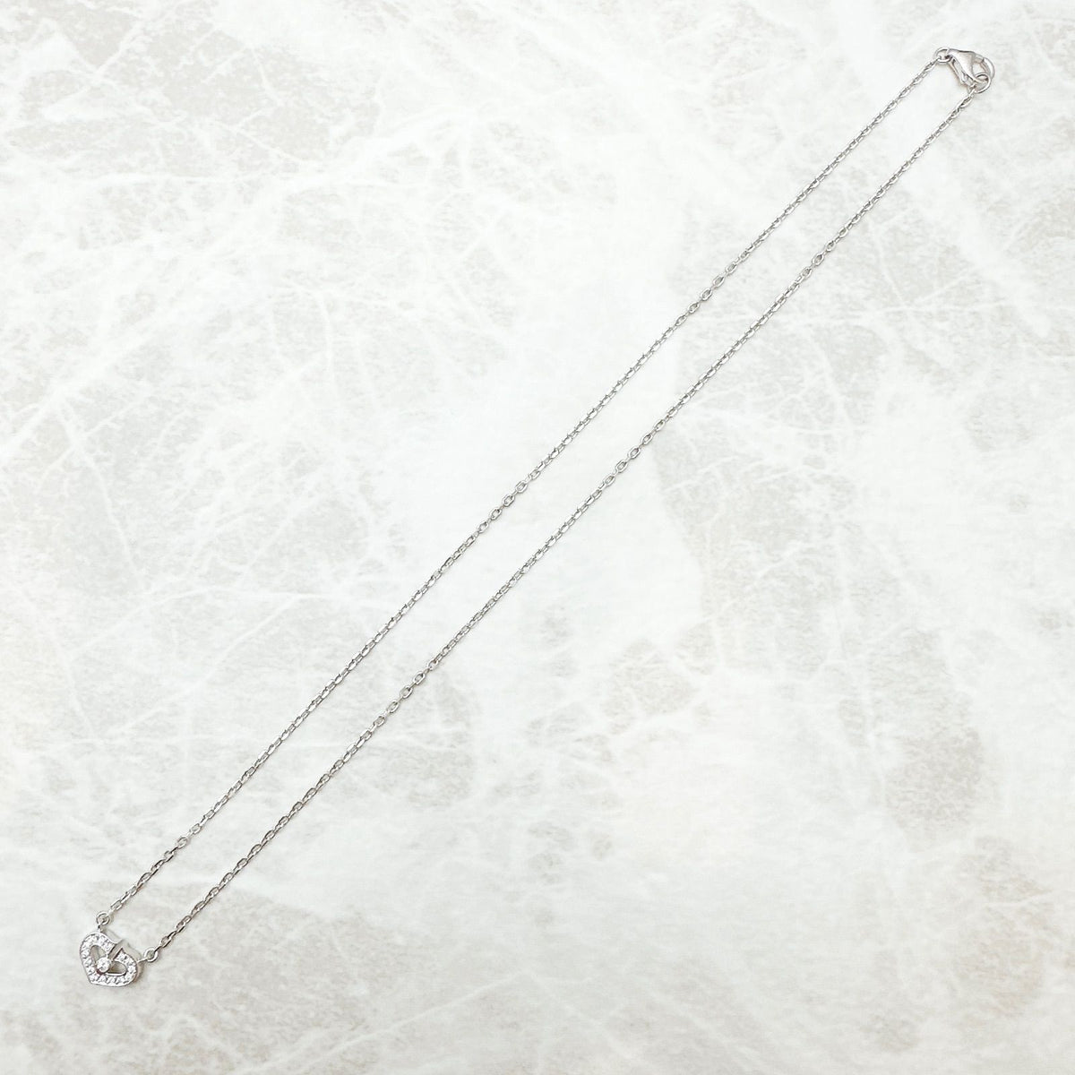 Cartier C Heart Diamond White Gold Necklace 38.5 — view 5
