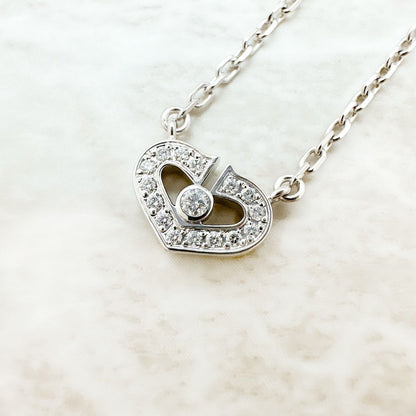 Cartier C Heart Diamond White Gold Necklace 38.5 — view 3