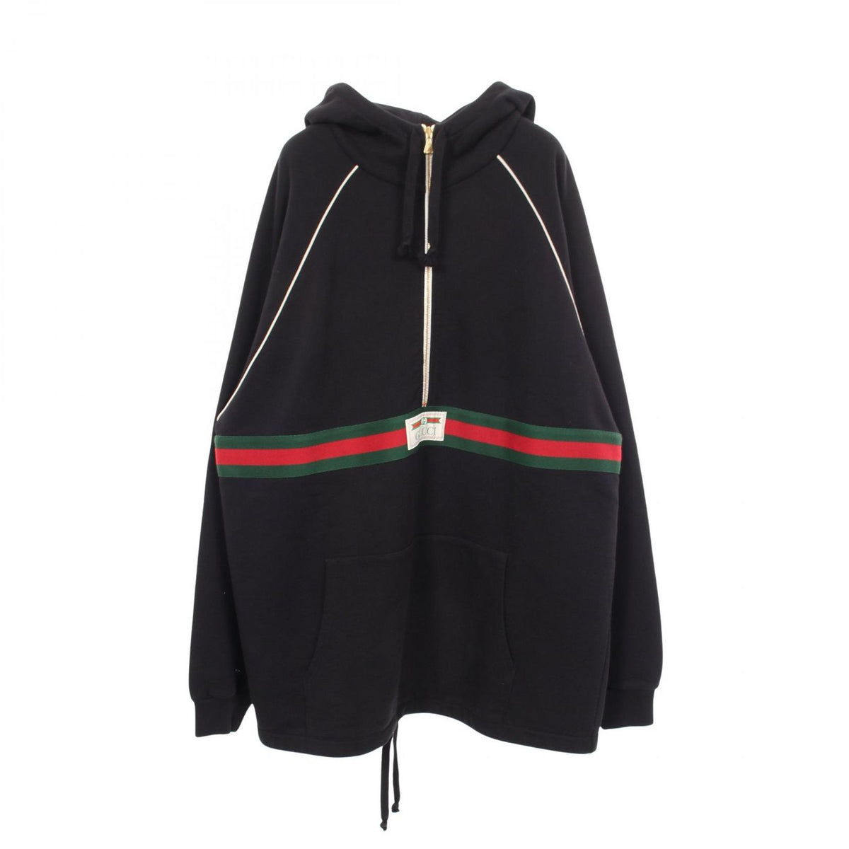 Gucci Hoodie Web Sherry Line Labeled Half Zip Cotton Pullover