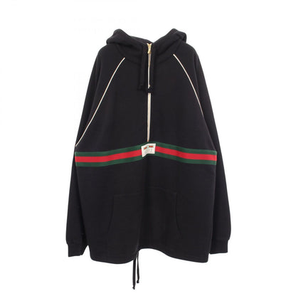 Gucci Hoodie Web Sherry Line Labeled Half Zip Cotton Pullover