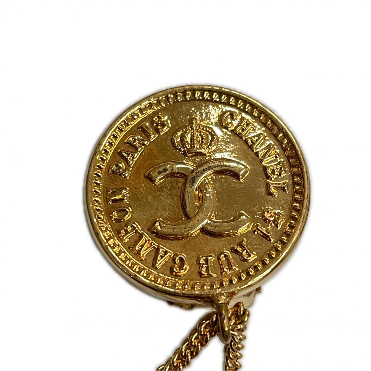 Chanel CC Logo Quilted Coin & Bag Motif Earrings 31 Rue Cambon Gold — view 4