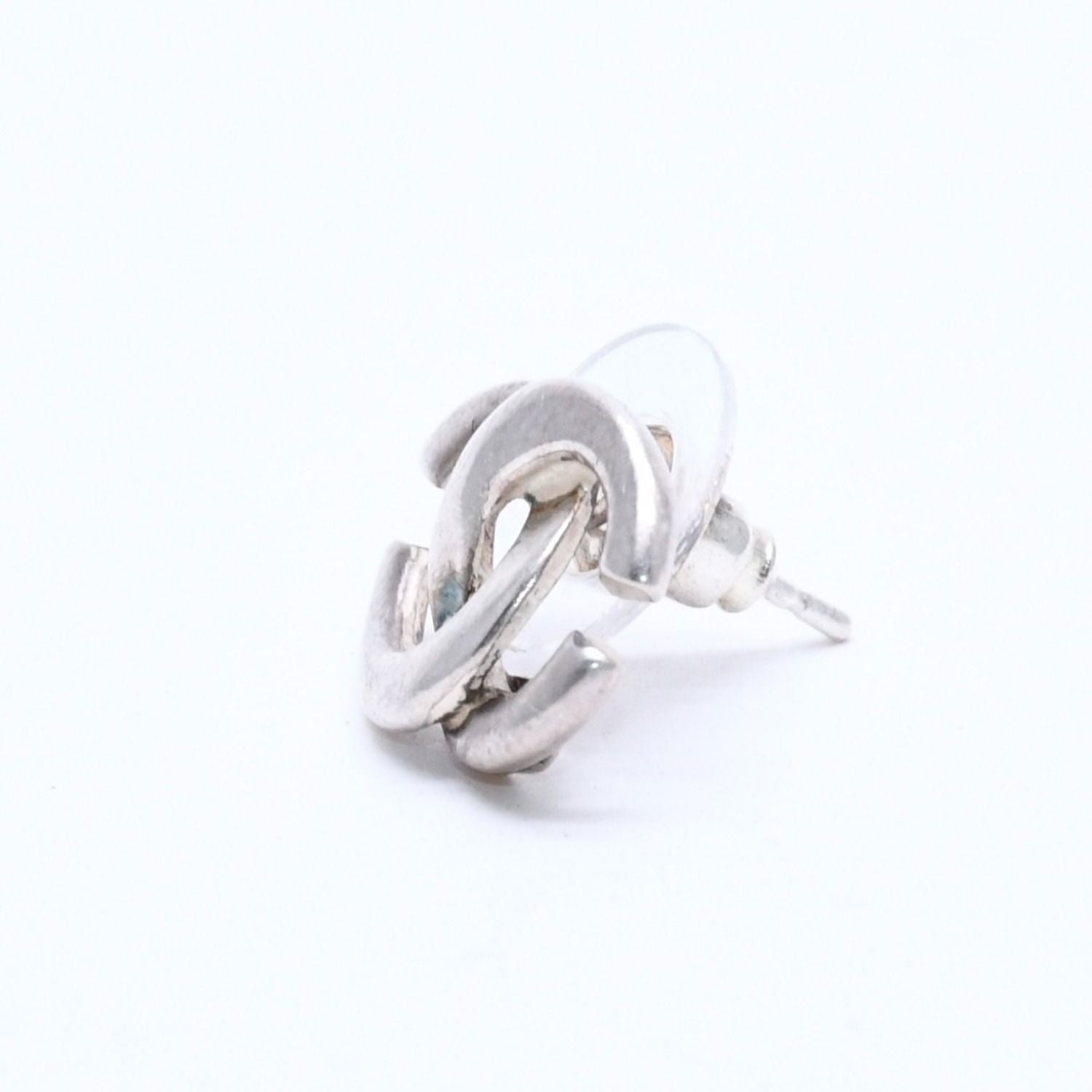 Chanel CC Logo Earrings 01 Metal Silver — view 2