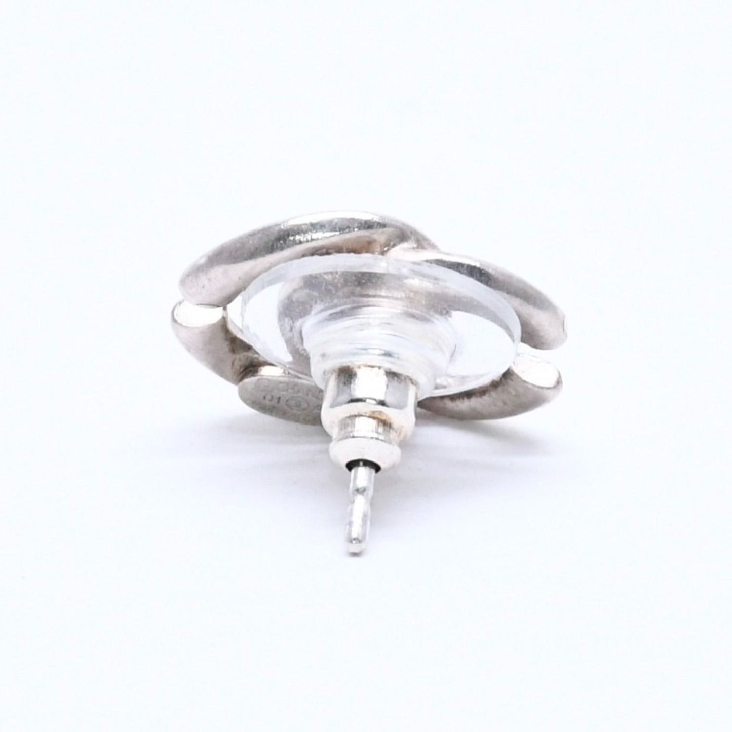 Chanel CC Logo Earrings 01 Metal Silver — view 4