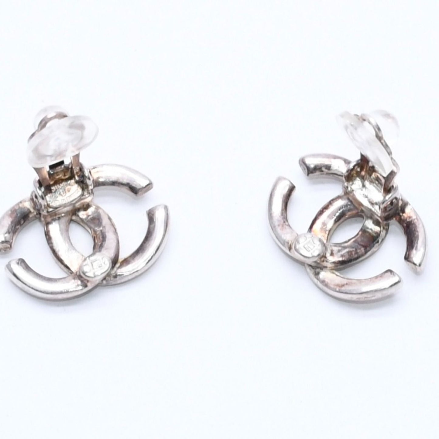 Chanel Earrings CC Logo 01 Silver Metal — view 6