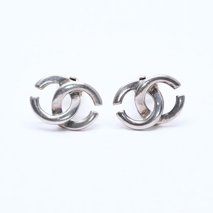 Chanel Earrings CC Logo 01 Silver Metal