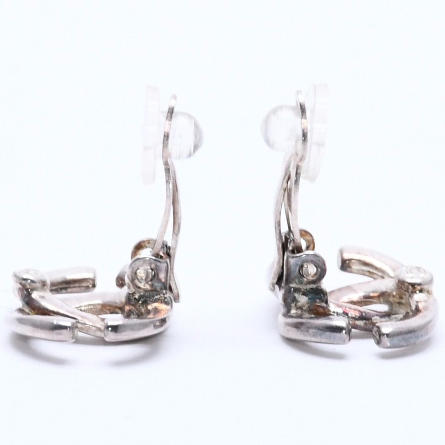 Chanel Earrings CC Logo 01 Silver Metal — view 7