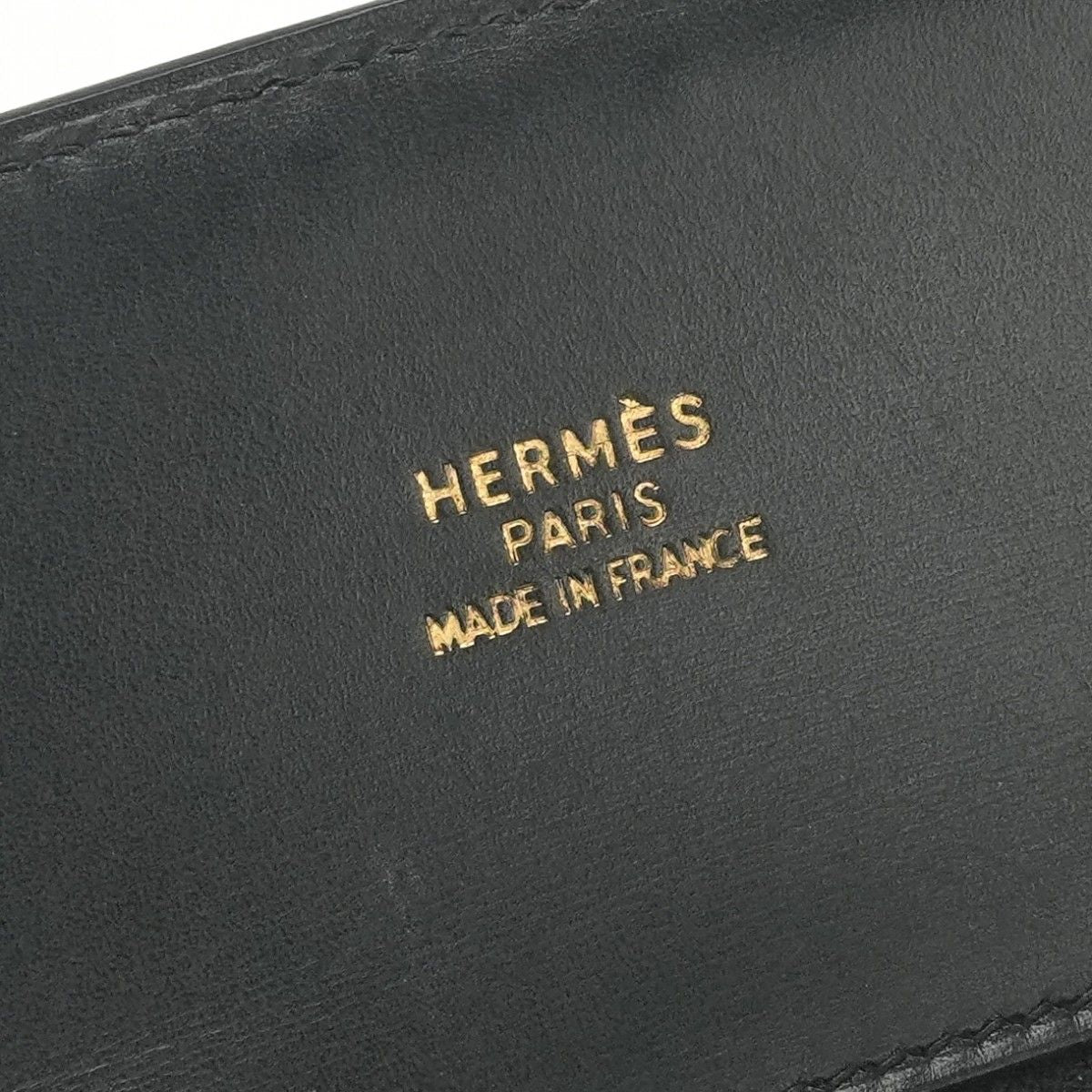 Hermes White Bus GM Business Briefcase Box Calf Noir Black Gold — view 7