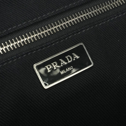 Prada Drill Tote Fabric Black Silver Handbag — view 7