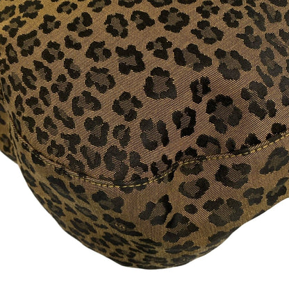 Fendi Shoulder Bag Khaki Black Red Leopard Print Leather — view 6
