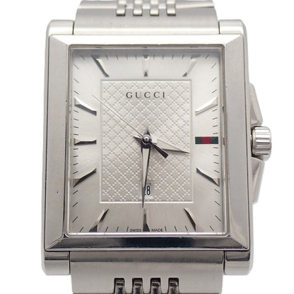 Gucci 138.4 Timeless Rectangle Quartz Watch Silver Dial SS Pawn