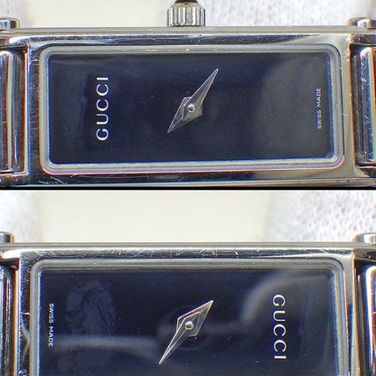 Gucci Watch Bracelet Horsebit Rectangular Black Dial SS Quartz Analog — view 7