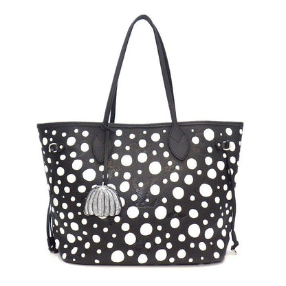 Louis Vuitton Tote Bag LV Yk Neverfull MM Yayoi Kusama Black White Monogram