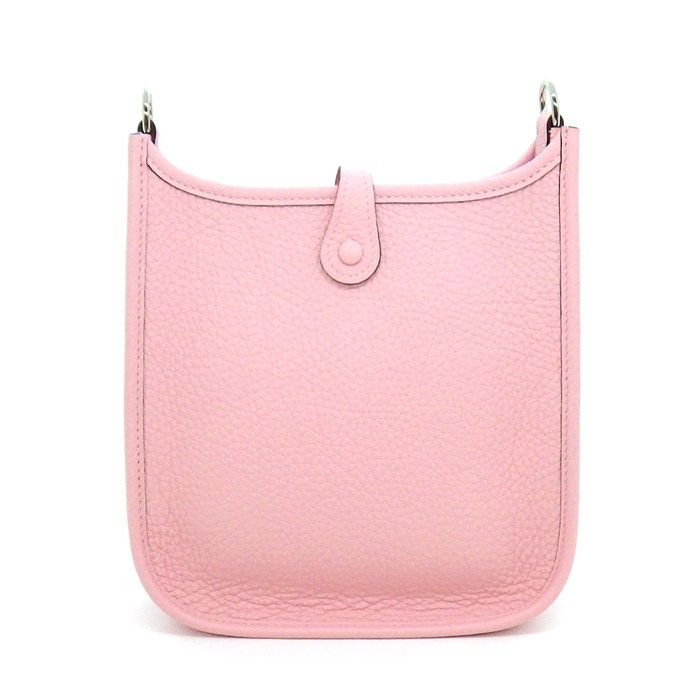 Hermes Shoulder Bag Evelyne TPM Amazon Rose Sakura Taurillon Clemence Silver — view 2