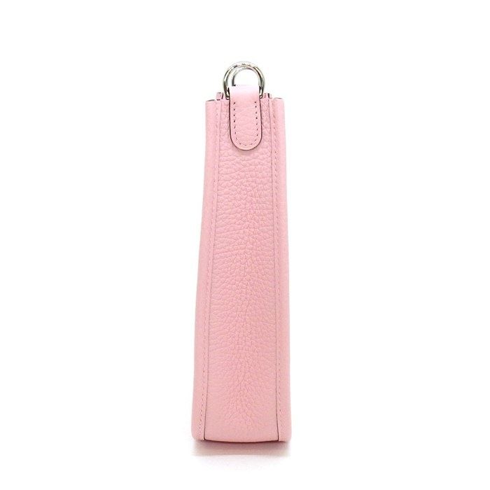 Hermes Shoulder Bag Evelyne TPM Amazon Rose Sakura Taurillon Clemence Silver — view 3