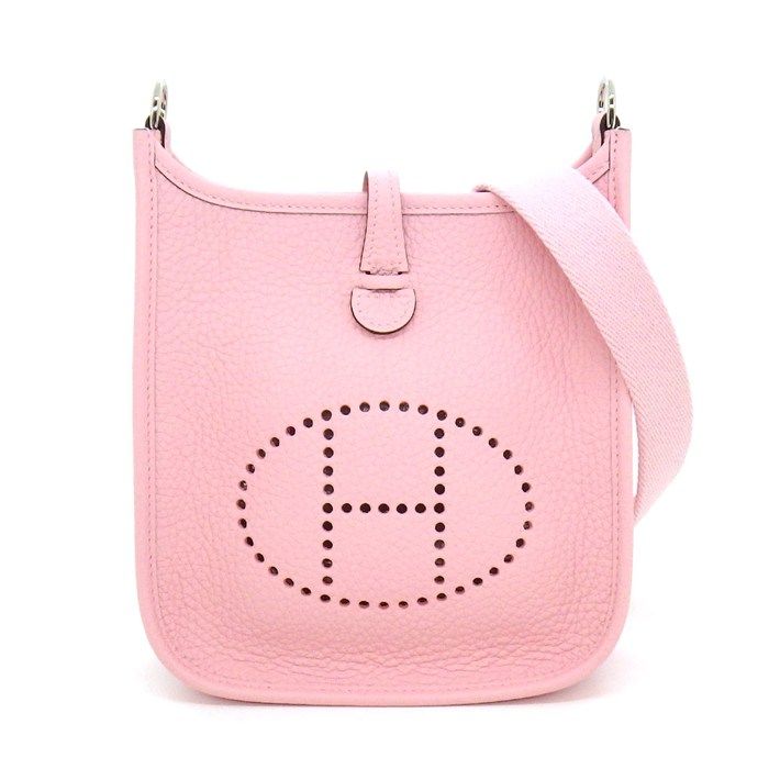 Hermes Shoulder Bag Evelyne TPM Amazon Rose Sakura Taurillon Clemence Silver